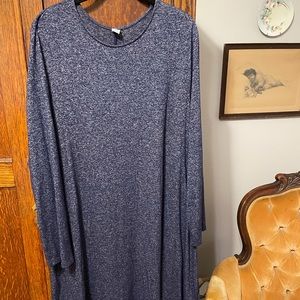 Old Navy Plush-Knit Swing Dress in Navy Heather